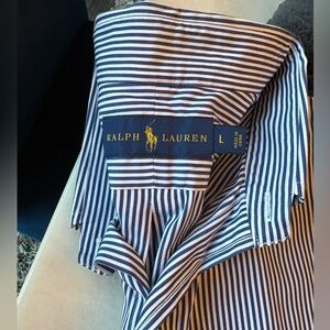 Ralph Lauren Navy and White Striped Shirt